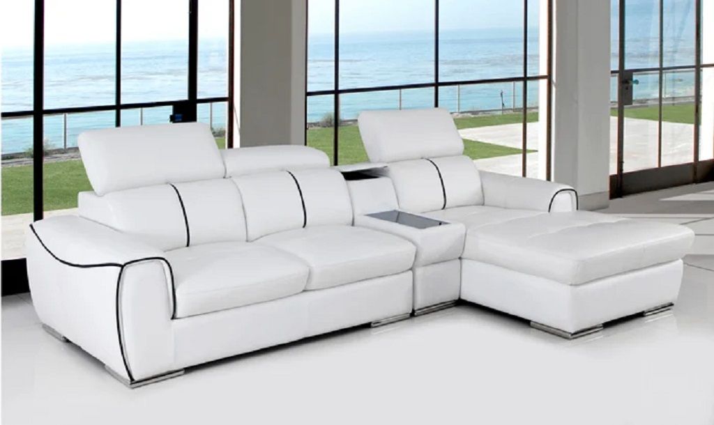 Ghế sofa da màu trắng