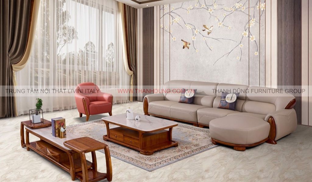 Mẫu sofa tân cổ điển phòng khách kiểu dáng độc đáo