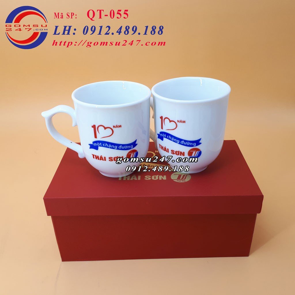 Bộ cốc chén đẹp in logo làm quà tặng