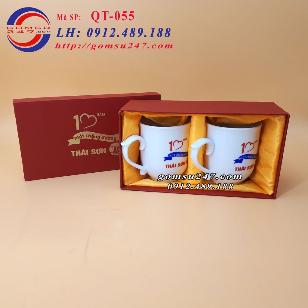 Bộ cốc chén đẹp in logo làm quà tặng