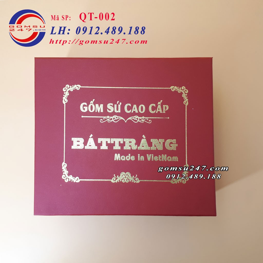Quà tặng gốm sứ Bát Tràng - Ấm chén Bát Tràng in logo