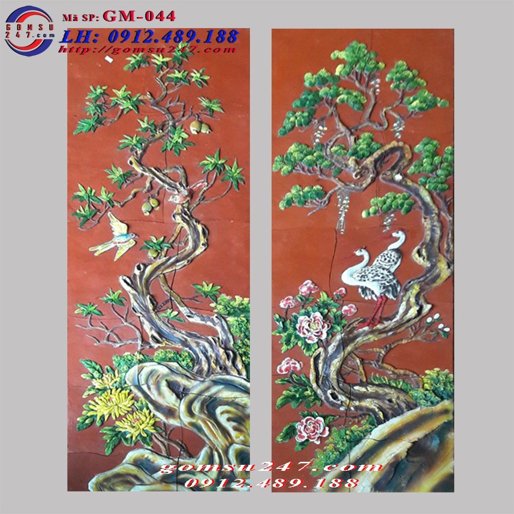 Tranh gốm sứ dán tường - Tranh gốm đắp nổi