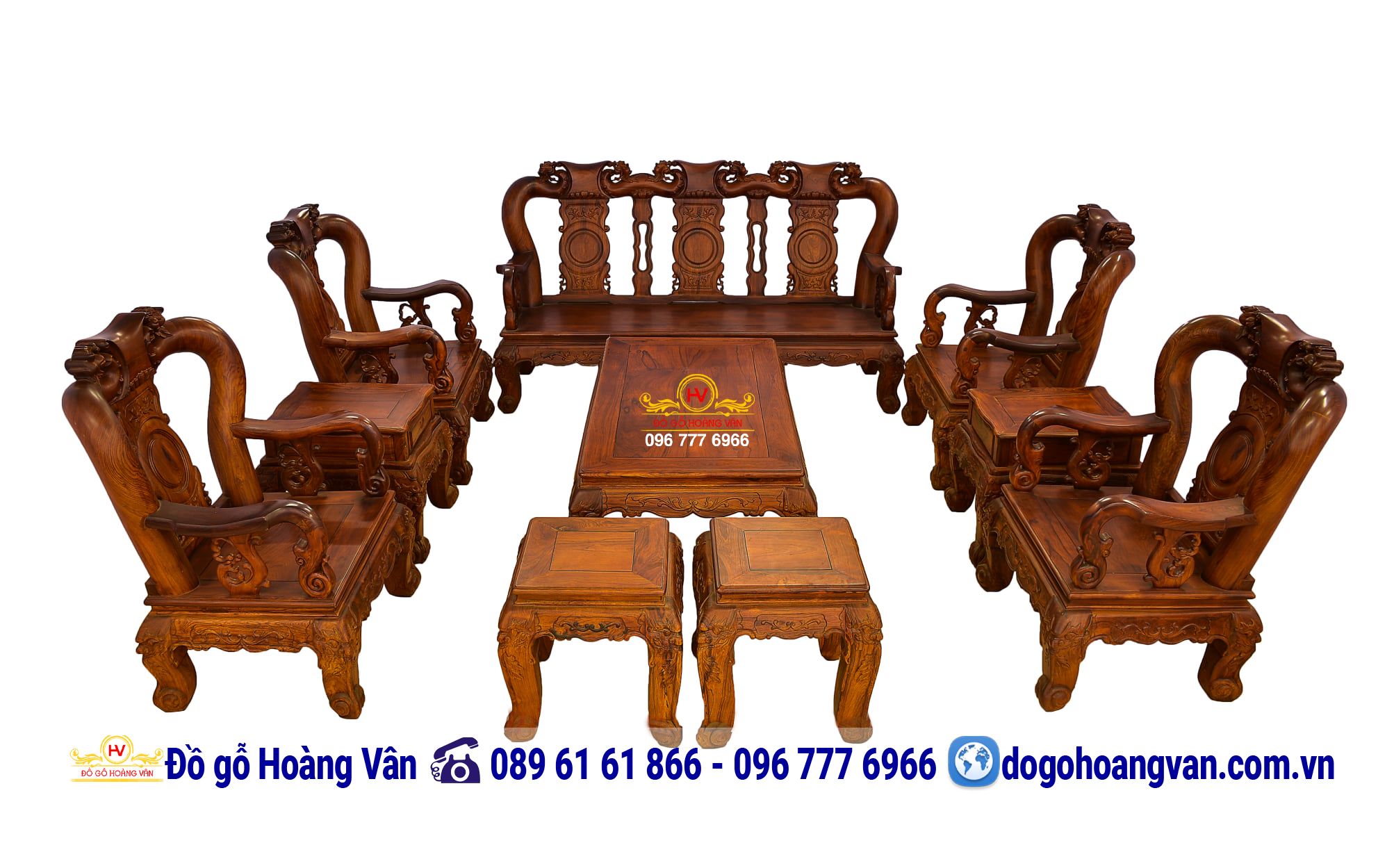 Bộ Bàn Ghế Gỗ Hương Đẹp Giá Rẻ Tay Nghệ C12cm BG102 – Đồ gỗ Hoàng Vân