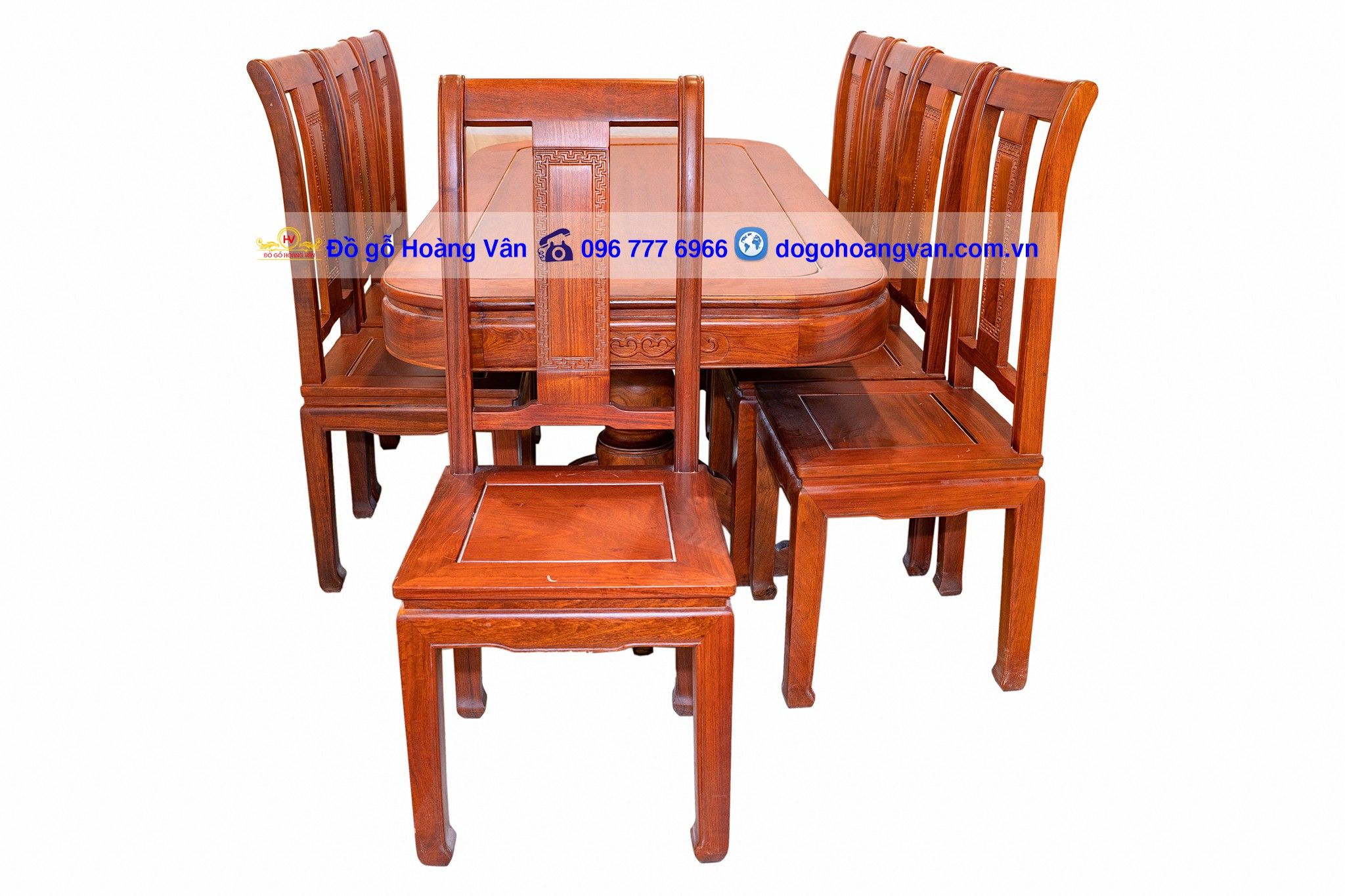 Bộ bàn ăn đẹp đơn giản kiểu bàn bầu dục BA36 – Đồ gỗ Hoàng Vân
