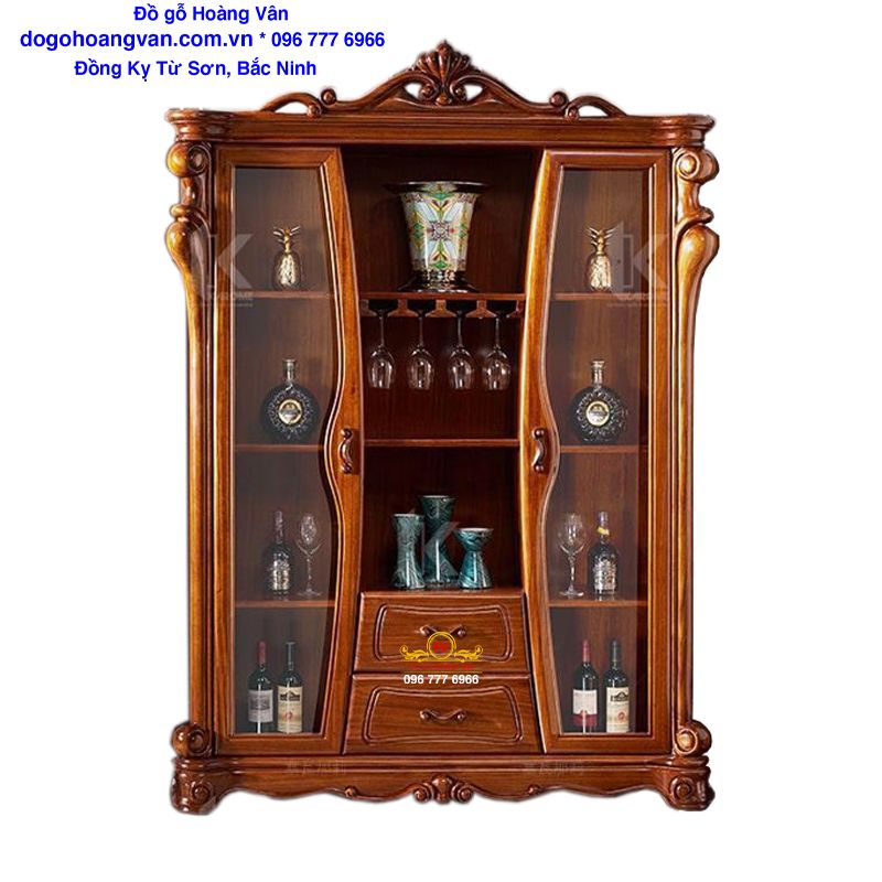 Bán Tủ đẻ rượu đẹp, Tủ bày rượu giá rẻ T15 – Đồ gỗ Hoàng Vân