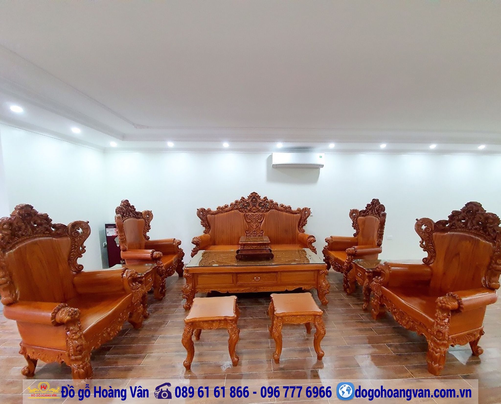 Nơi Bán Bộ Bàn Ghế Phòng Khách Đẹp Tại Hà Nội BG346 – Đồ gỗ Hoàng Vân