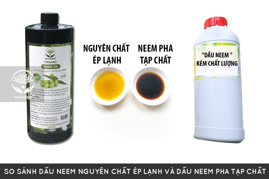 so sánh dầu neem nguyên chất và dầu neem pha sẵn