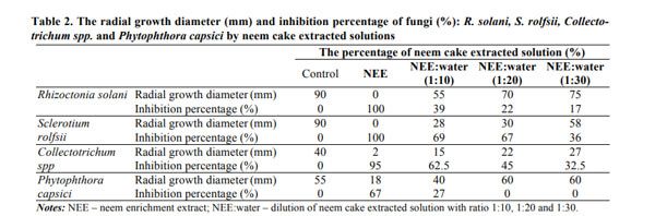 Nghiên cứu về tác động của bánh dầu Neem lên tuyến trùng và nấm bệnh ký sinh trên hồ tiêu