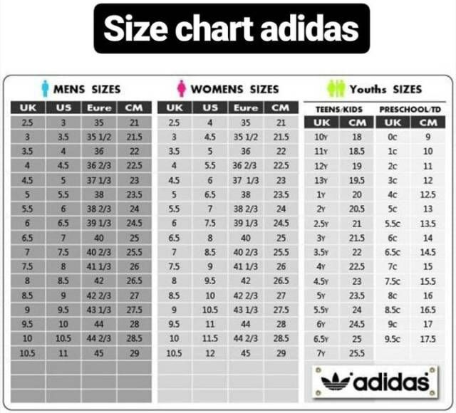 Bảng size giày Adidas