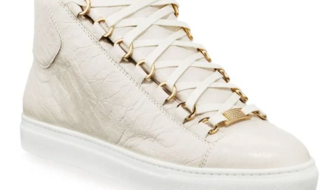 Balenciaga Calf Leather High Top (White With 14k Gold Accents)