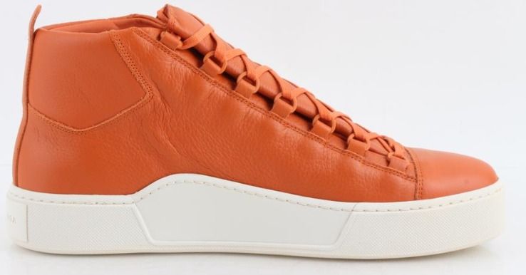  Balenciaga Thick Sole Grained Leather Sneaker (Orange)