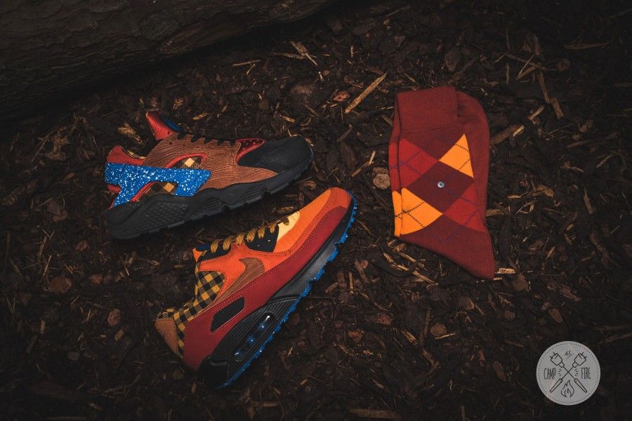 camo and orange air max 90