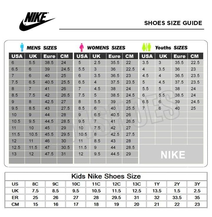 Size nike shoes cheap