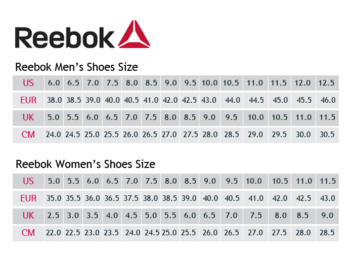 Bảng Quy đổi Size And Cách Chọn Size Giày Reebok đơn Giản Authentic Shoes