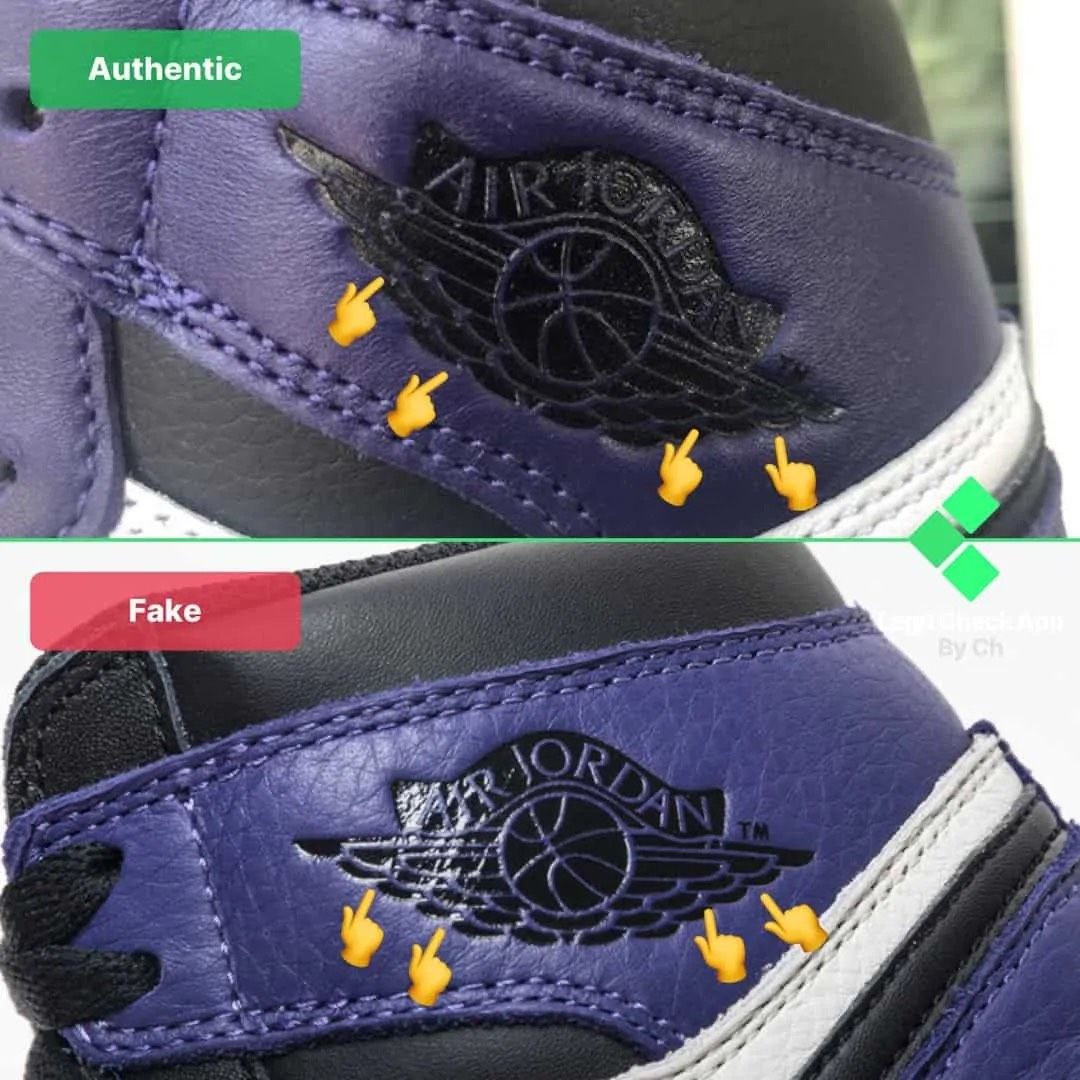 real vs fake court purple 1s