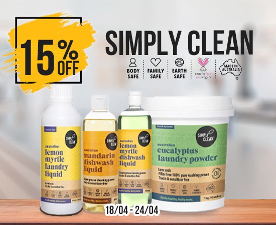 Ưu đãi đến 15% cho các sản phẩm thương hiệu Simply Clean 18/04 đến 24/04