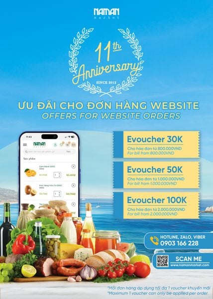 SINH NHẬT NAM AN: MUA ĐƠN HÀNG WEBSITE – NHẬN VOUCHER GIÁ TRỊ