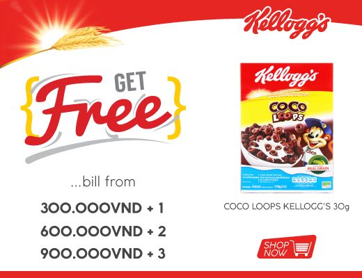 [Kết thúc] TẶNG NGŨ CỐC KELLOGG'S  CHO HÓA ĐƠN TỪ 300K