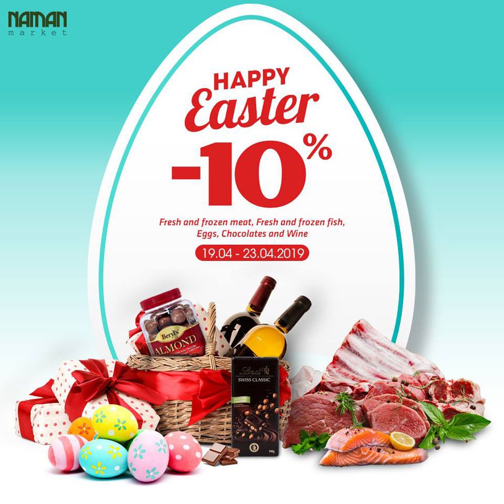 HAPPY EASTER DAY - PROMOTION 10% FOR SELECTED FRESH MEAT, FRESH FISH, FROZEN MEAT, FROZEN FISH, EGG, CHOCOLATE, WINE, AND BRANDY FROM APRIL 19th - 23th 2019