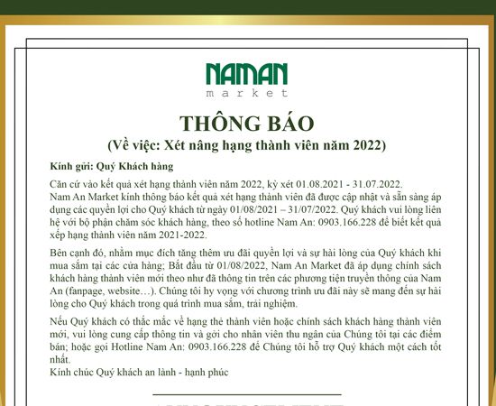 XÉT NÂNG HẠNG THÀNH VIÊN NĂM 2022