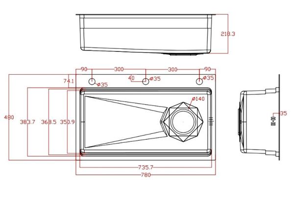 Thông số kỹ thuật chậu rửa bát Gento GT04-7848 New