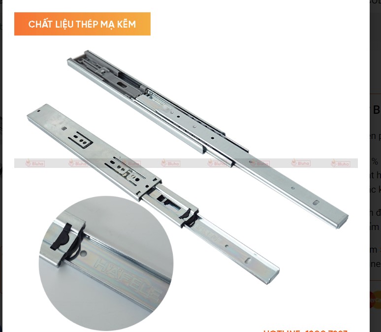 Ray bi Hafele giảm chấn chất liệu thép mạ kẽm