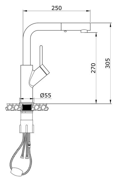 Vòi rửa bát GENTO GT-205 New Nikel thông số kĩ thuật