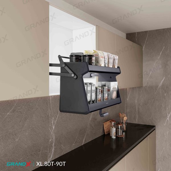 Phụ kiện tủ bếp GRANX dòng Titanium  giá bát nâng hạ điện