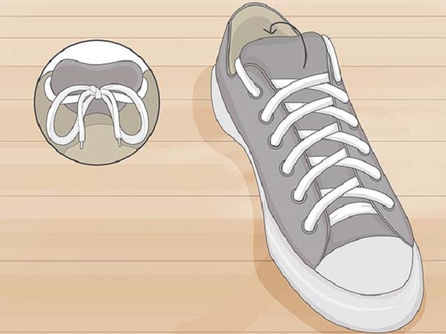 cách thắt dây giày giấu dây với số lỗ chẵn