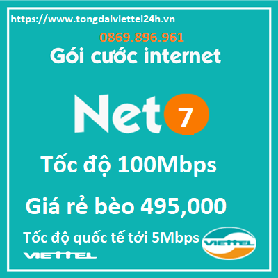 Gói cước Net7 Viettel