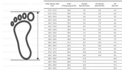 Bảng Size Giày Nam Nữ, Quy Đổi Size Giày UK, US, EU, CM