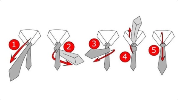 Các bước chi tiết thắt cà vạt theo kiểu Four in Hand