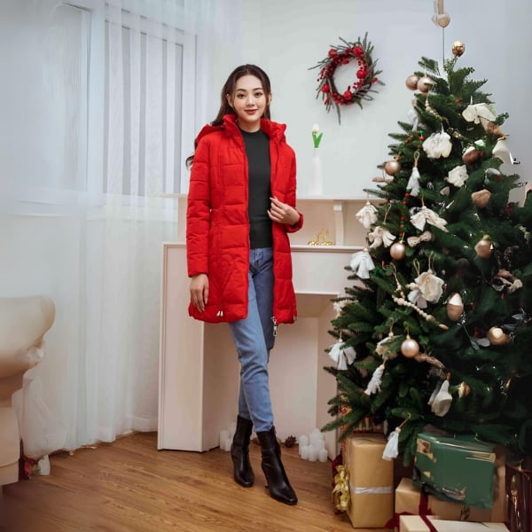 Áo khoác phao với quần jean