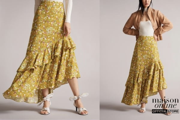 Chân váy màu vàng kết hợp với áo màu gì để chuẩn fashionista