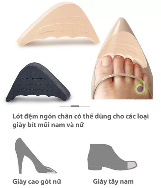 Dùng đệm mũi giày