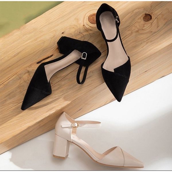 Sandal cao gót đế trụ vuông 5cm