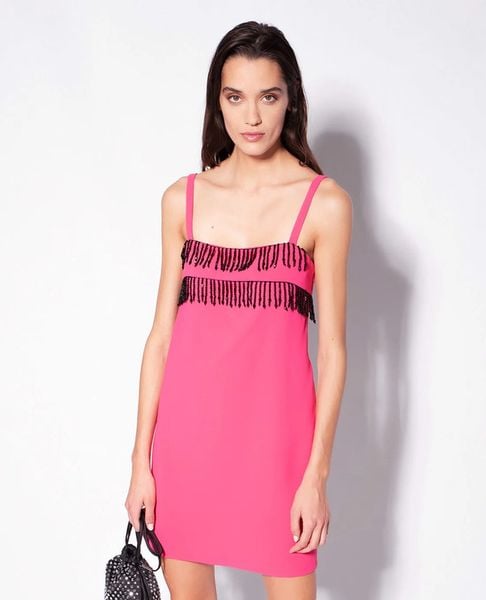 Váy dự tiệc hai dây xẻ tà màu hồng phấn Julina Cali Satin Oyster - J990 -  JULINA