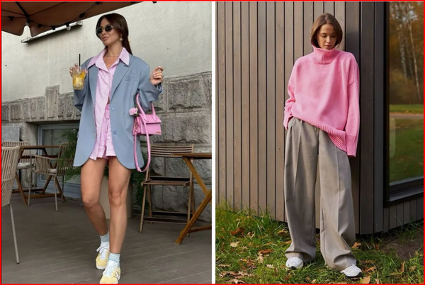 Phối màu hồng với màu xám