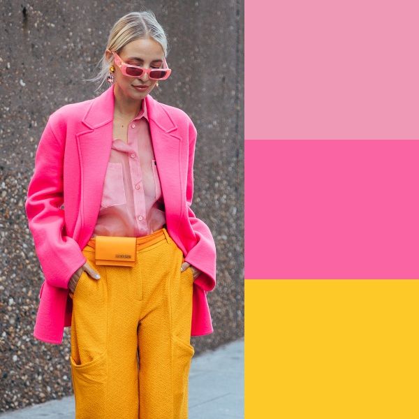 Phối màu hồng với màu xám