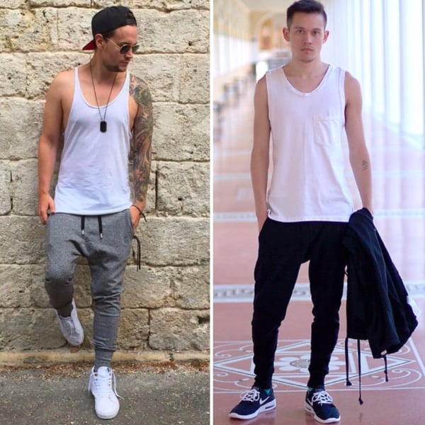 Phối sneaker cùng áo tanktop cá tính