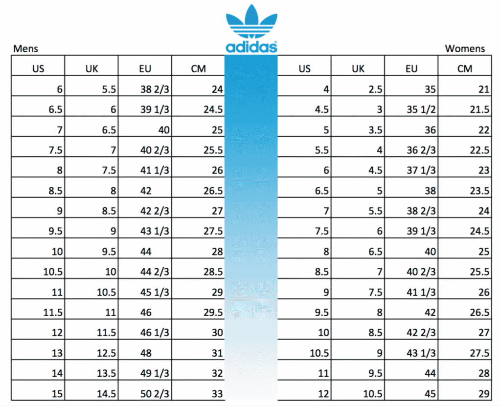 Size giày Adidas