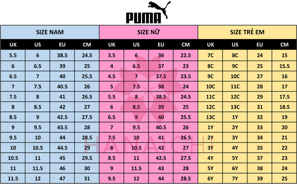 Size giày Puma