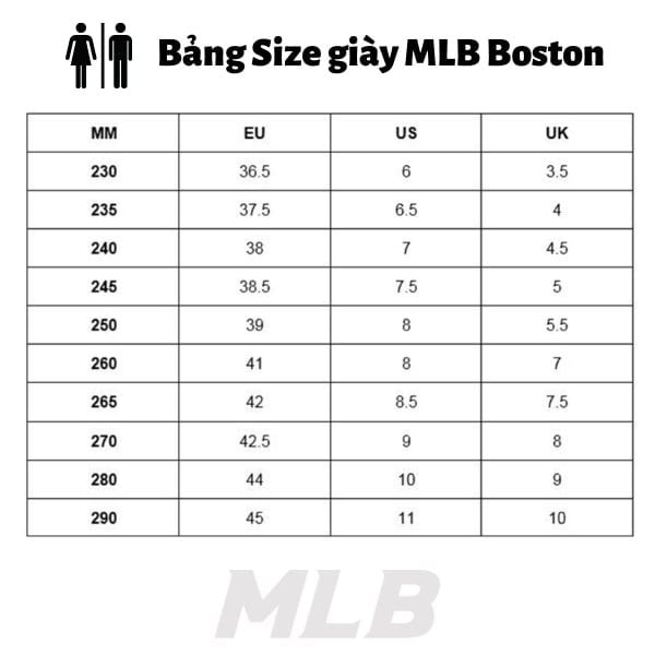 Bảng quy đổi size giày MLB và cách chọn size giày chuẩn nhất
