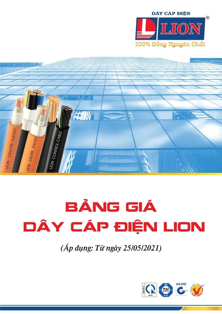 Bảng giá dây cáp điện lion - Trang 