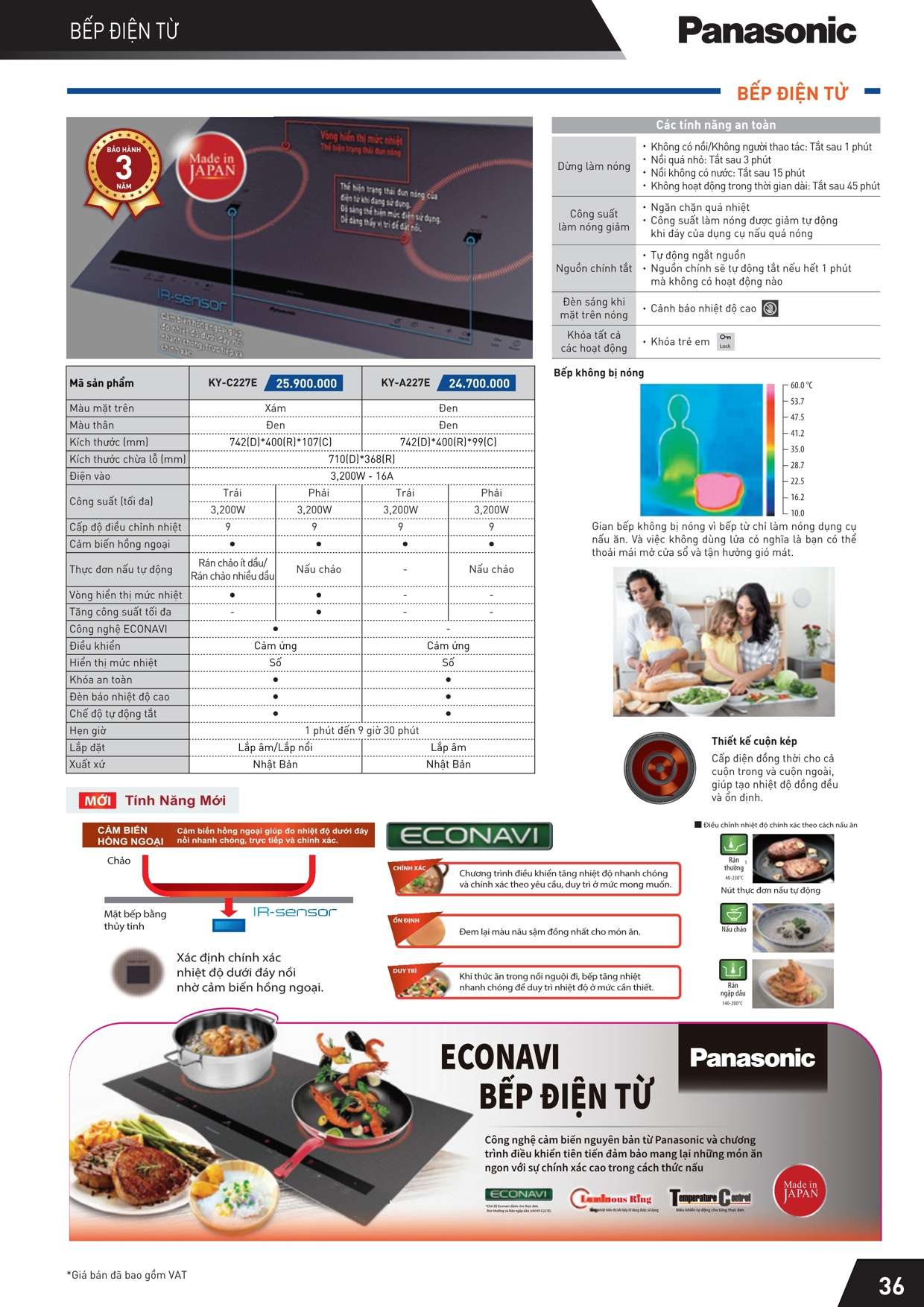 Catalogue Bảng giá Thiết bị nhà bếp, bếp điện từ Panasonic