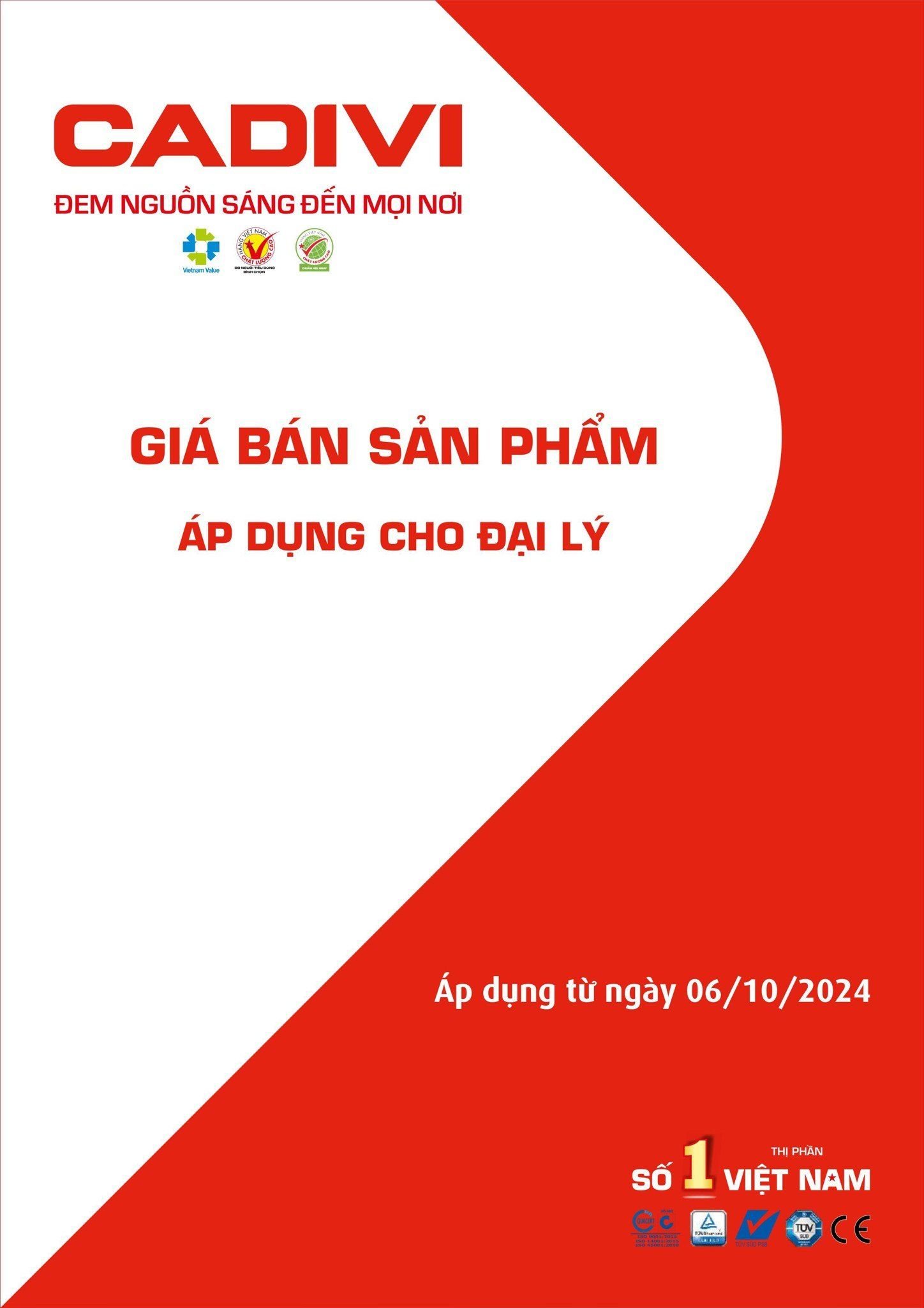 Bảng giá Cadivi mới nhất hôm nay