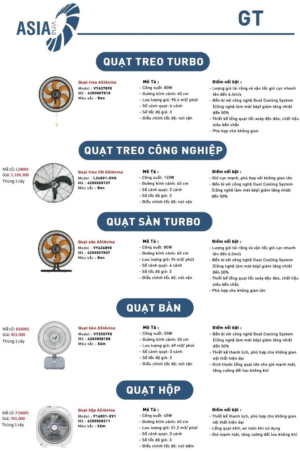 Catalogue quạt Asia 4