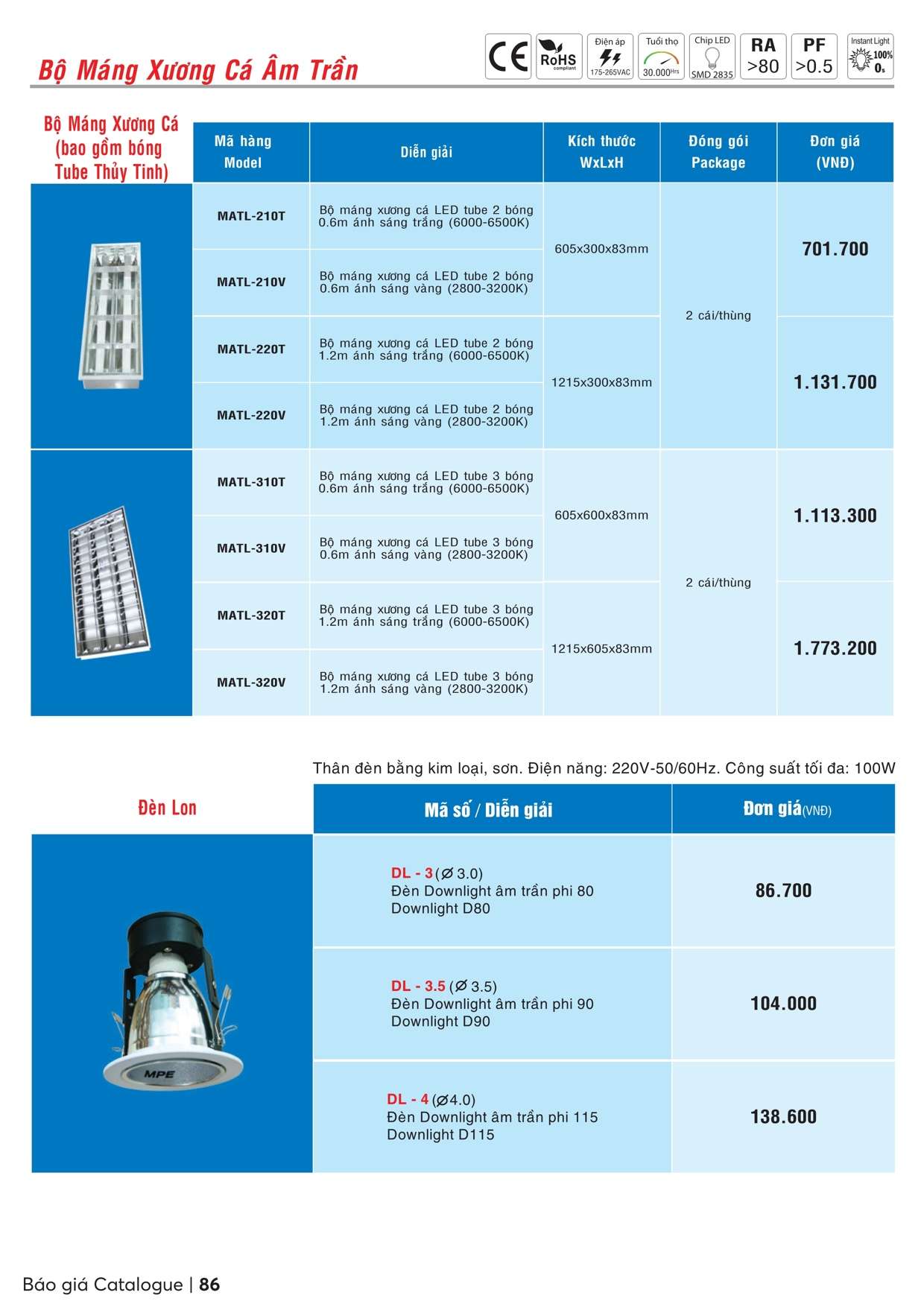 Catalogue bảng giá MPE - Trang 87