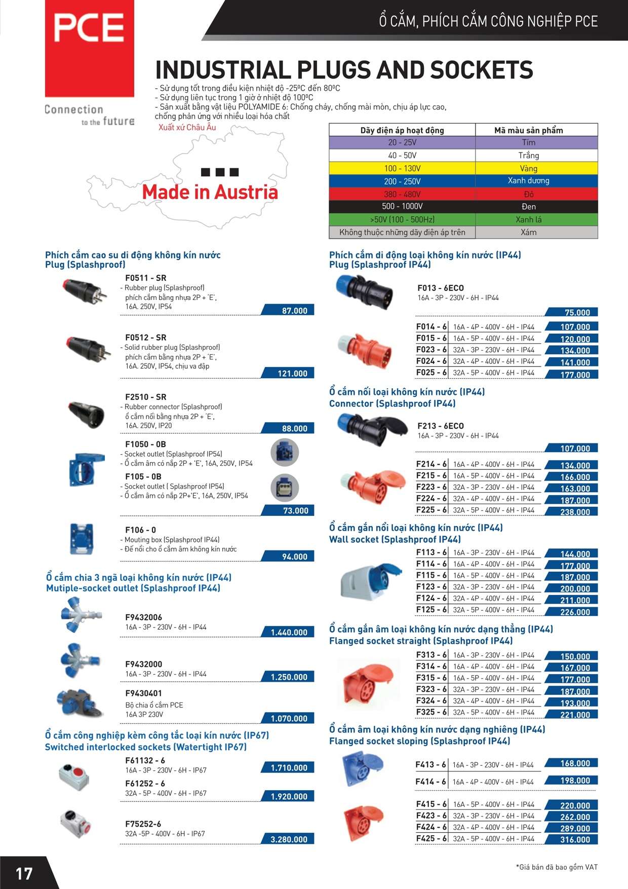 Catalogue Bảng giá Công tắc đồng hồ, công tắc thẻ, phích cắm, ổ cắm công nghiệp Panasonic19