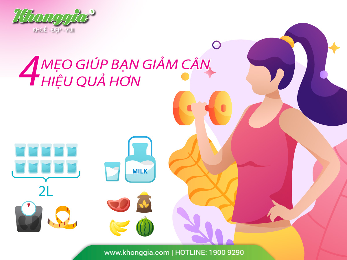 4 MẸO GIÚP BẠN GIẢM CÂN HIỆU QUẢ HƠN